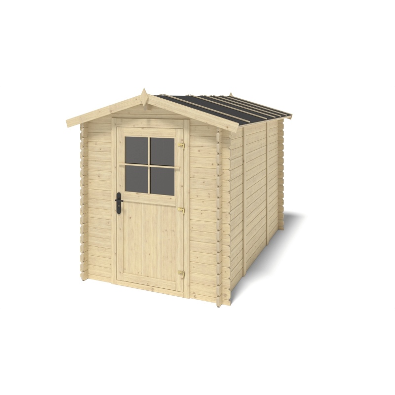 Abri de jardin en bois - 5.7m2 - 1.9x3m - Ep. 28mm - Couleur: 