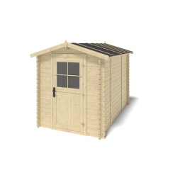 Abri de jardin en bois - 5.7m2 - 1.9x3m - Ep. 28mm - Couleur: 