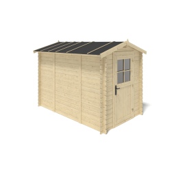 Abri de jardin en bois - 5.7m2 - 1.9x3m - Ep. 28mm - Couleur: 