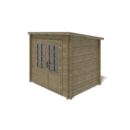 Abri de jardin en bois - 5m2 - 2.5x2m - Traité - Ep. 28mm - Couleur: vert