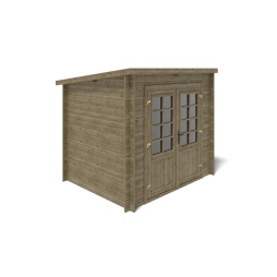 Abri de jardin en bois - 5m2 - 2.5x2m - Traité - Ep. 28mm - Couleur: vert