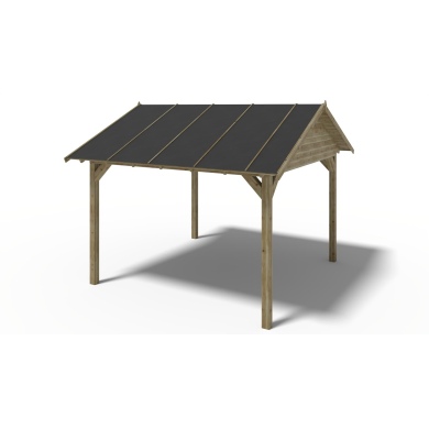 Pergola de jardin 4.04x4.04m avec panneaux - traité 2