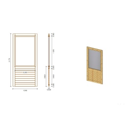 Pergola de jardin 4.04x4.04m avec panneaux - traité