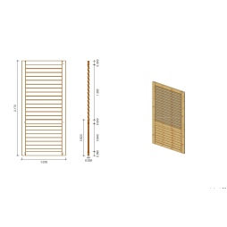 Pergola de jardin 4.04x4.04m avec panneaux - traité