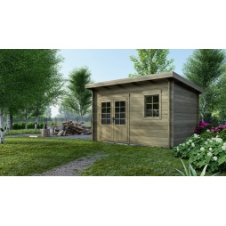 Abri de jardin en bois - 12m2 - 4x3m - Traité - Ep. 40mm - Couleur: 