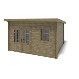 Abri de jardin en bois - 12m2 - 4x3m - Traité - Ep. 40mm - Couleur: 