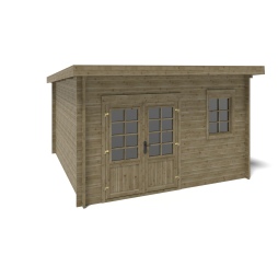 Abri de jardin en bois - 12m2 - 4x3m - Traité - Ep. 40mm - Couleur: 