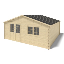 Abri de jardin en bois - 36m2 - 6x6m - Ep. 40mm - Couleur: 