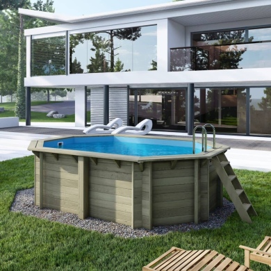 Piscine en bois NEMO 4.3 x 3 - H.1.18 m, bleu pâle, fixations à sceller 2