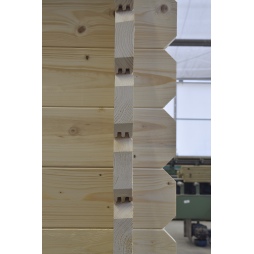 Abri de jardin en bois - 6x6 m + terrasse avec balustrade et avant-toit en bois - 54 m2