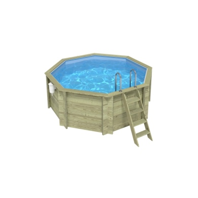 Piscine en bois CORAL 3.25 x 3.25 - H.1.18 m, bleu pâle, autoportante - sans dalle
