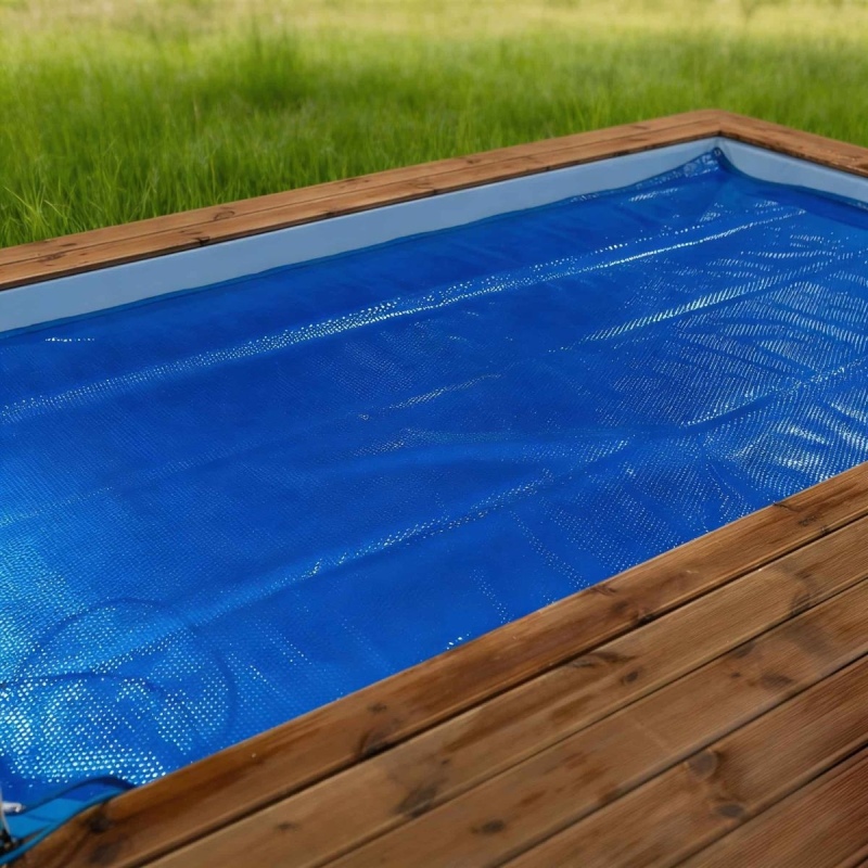 Bâche à bulles d'été 7.97 x 3.82 m pour piscine BAS7309