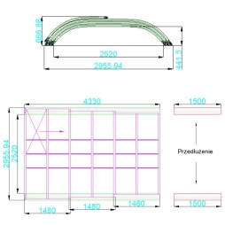 Abri de piscine Horizon - 4.33x2.52 m - polycarbonate massif 3 mm - pour piscine BAS7302. BAS7303