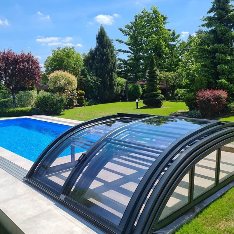 Abri de piscine Horizon - 4.33x2.52 m - polycarbonate massif 3 mm - pour piscine BAS7302. BAS7303