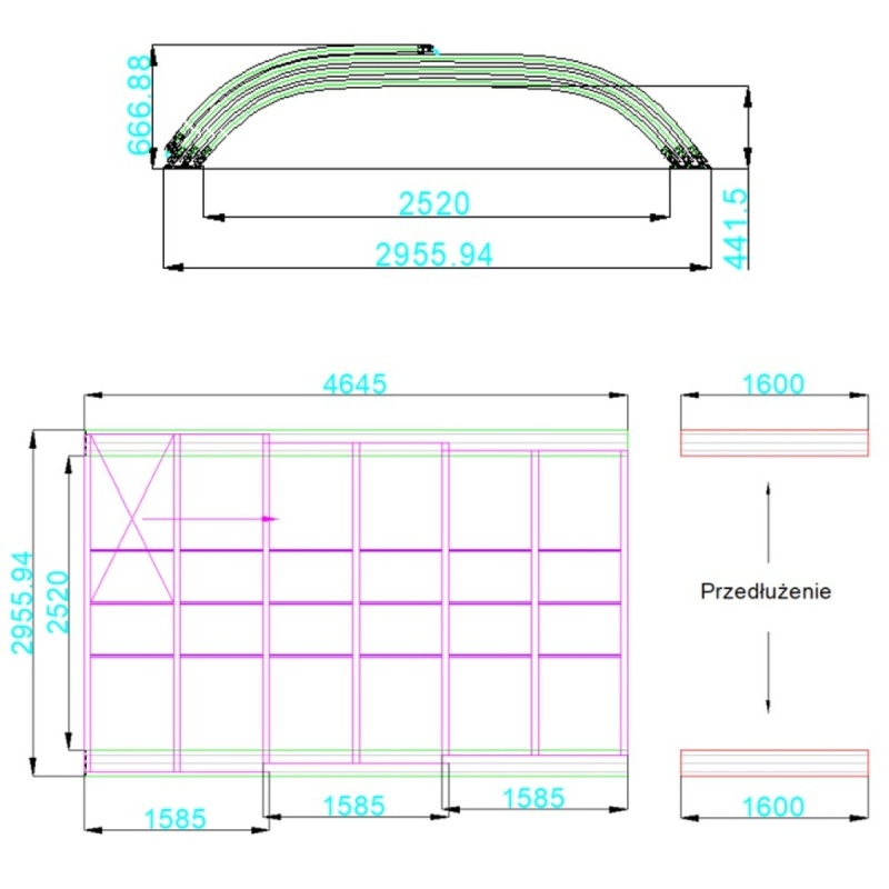 Abri de piscine Horizon - 4.64x2.52 m - polycarbonate massif 3 mm - pour piscine BAS7304