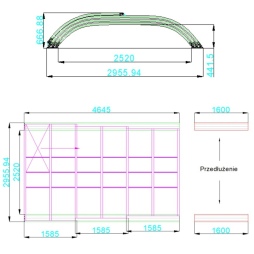 Abri de piscine Horizon - 4.64x2.52 m - polycarbonate massif 3 mm - pour piscine BAS7304