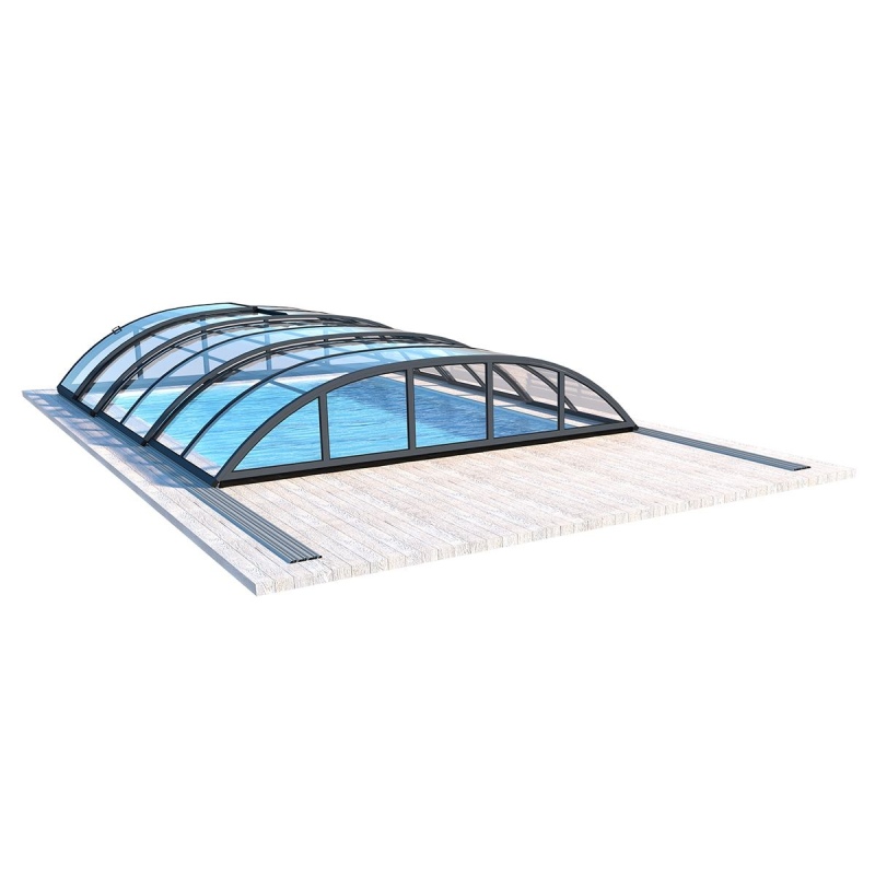 Abri de piscine Horizon - 6.1x2.38 m - polycarbonate massif 3 mm - pour piscine BAS7306