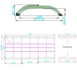 Abri de piscine Horizon - 6.1x2.38 m - polycarbonate massif 3 mm - pour piscine BAS7306