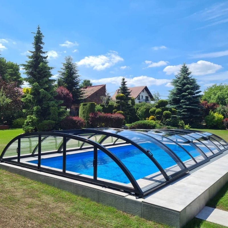 Abri de piscine Horizon - 5.95x3.08 m - polycarbonate massif 3 mm - pour piscine BAS7305