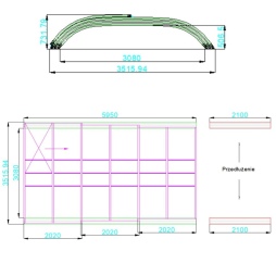 Abri de piscine Horizon - 5.95x3.08 m - polycarbonate alvéolaire 8 mm - pour piscine BAS7305
