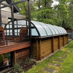Abri de piscine Horizon - 6.1x2.38 m - polycarbonate alvéolaire 8 mm - pour piscine BAS7306