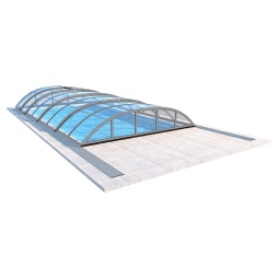 Abri de piscine Horizon - 7.43x3.5 m - polycarbonate massif 3 mm - pour piscine BAS7308