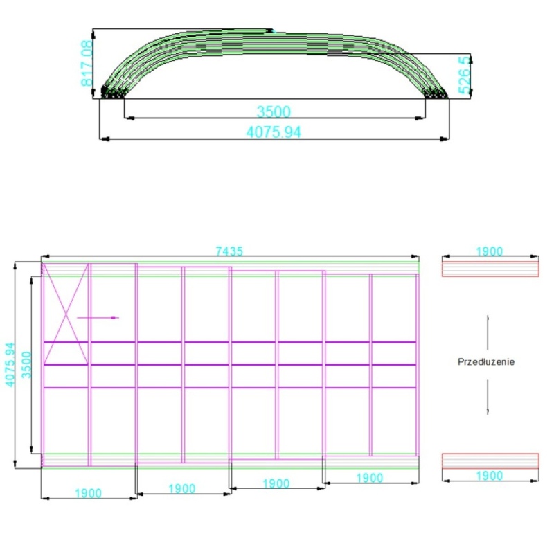 Abri de piscine Horizon - 7.43x3.5 m - polycarbonate alvéolaire 8 mm - pour piscine BAS7308