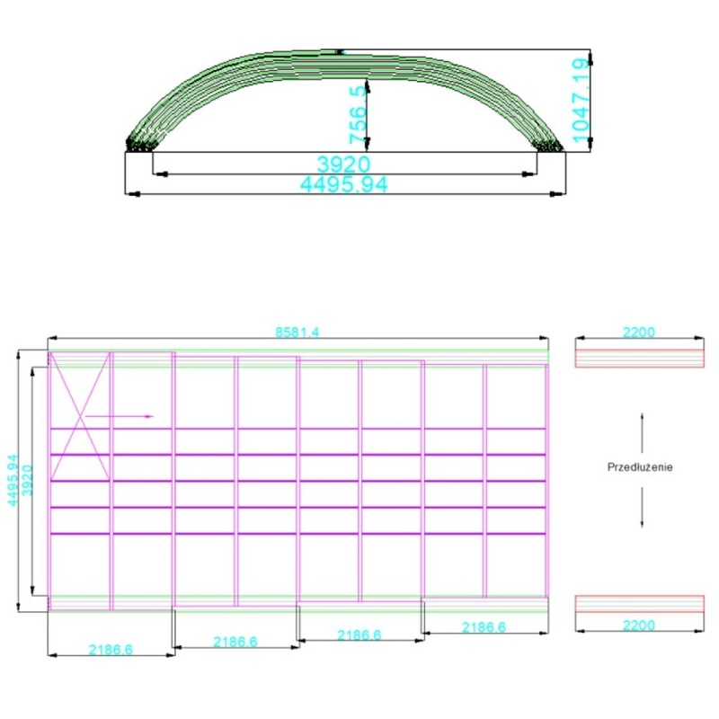 Abri de piscine Horizon - 8.58x3.92 m - polycarbonate massif 3 mm - pour piscine BAS7309