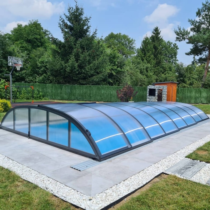 Abri de piscine Horizon - 8.58x3.92 m - polycarbonate alvéolaire 8 mm - pour piscine BAS7309