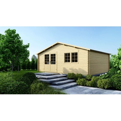 Abri de jardin en bois - 30m2 - 6x5m - Ep. 40mm - Couleur: 