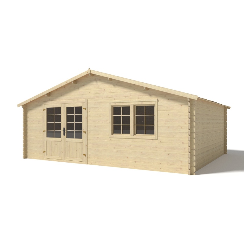 Abri de jardin en bois - 30m2 - 6x5m - Ep. 40mm - Couleur: 