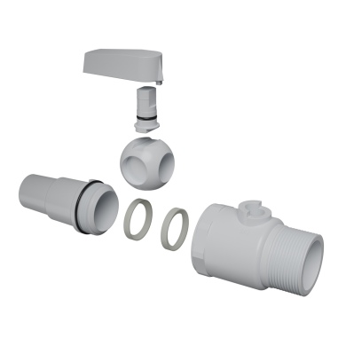 Vanne à bille unidirectionnelle pour piscine Ø38 mm 2