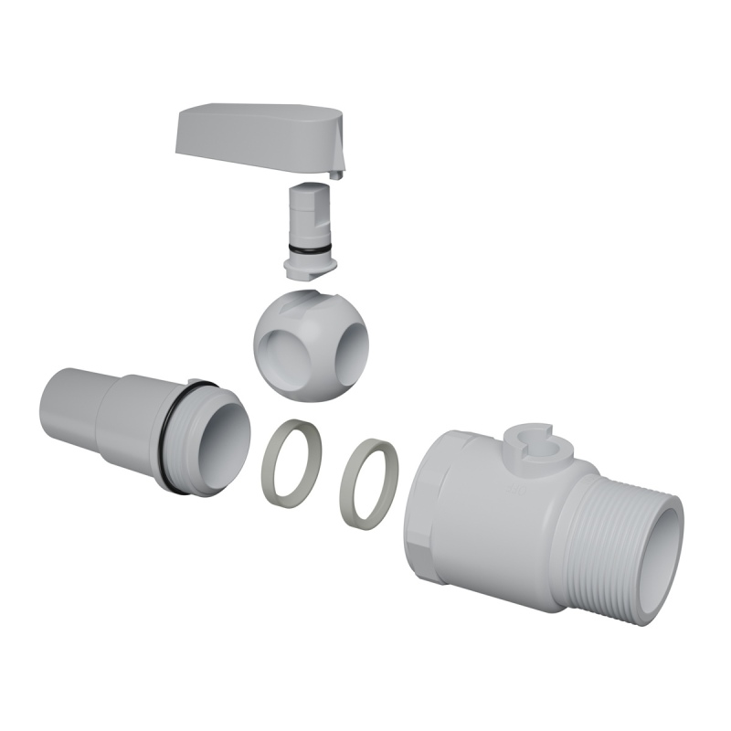 Vanne à bille unidirectionnelle pour piscine Ø38 mm