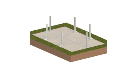 Piscine en bois AQUA 6.1 x 2.85 - H.1.31 m avec plage, bleu pâle, cadre en métal - sans dalle