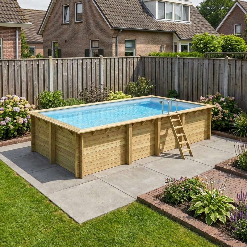 Piscine en bois  7 x 3.75 - H.1.45 m, , 