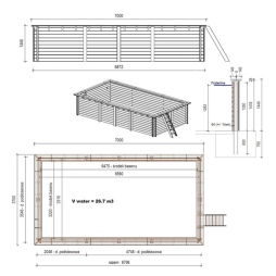 Piscine en bois  7 x 3.75 - H.1.45 m, , 