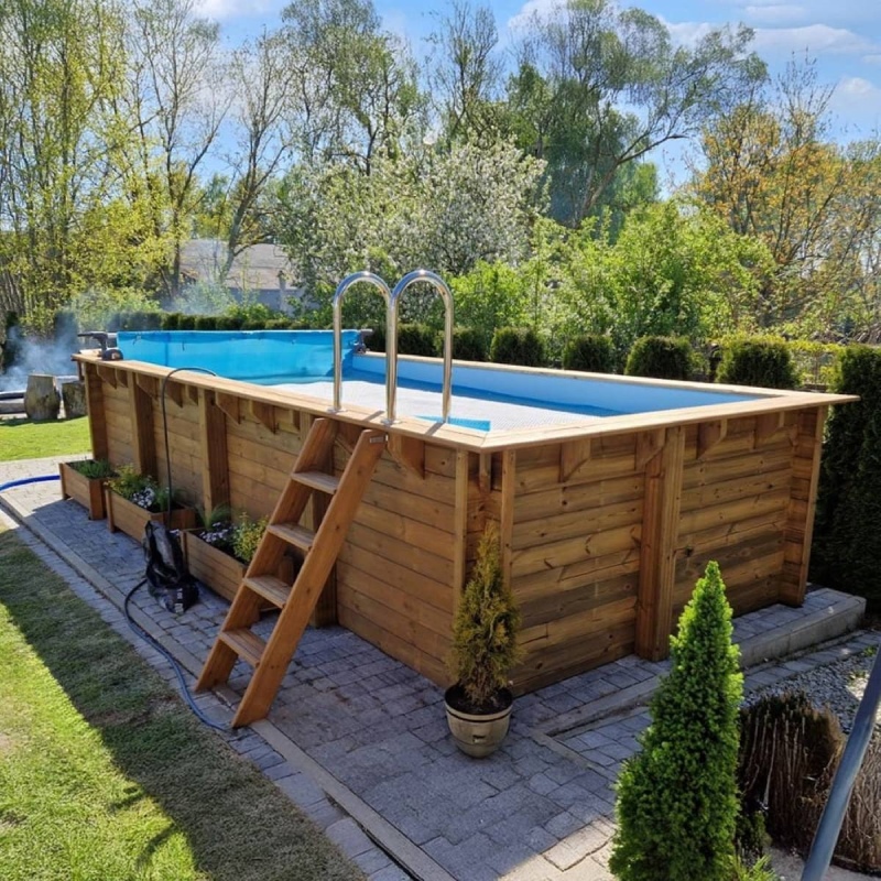 Piscine en bois  7 x 3.75 - H.1.45 m, , 