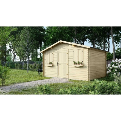 Abri de jardin en bois - 12m2 - 4x3m - Ep. 28mm - Couleur: naturel