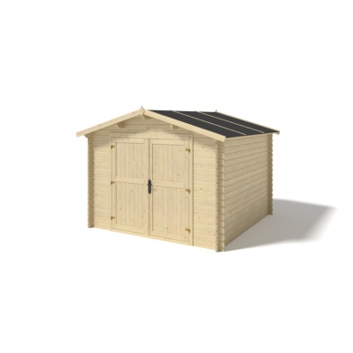 Abri de jardin en bois - 9m2 - 3x3m - Ep. 28mm - Couleur: naturel 2