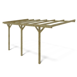 Carport, abri de voiture  3x5.24 m - 15 m2 - adossé 