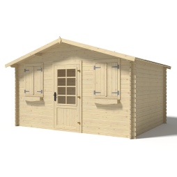 Abri de jardin en bois - 12m2 - 4x3m - Ep. 28mm - Couleur: naturel