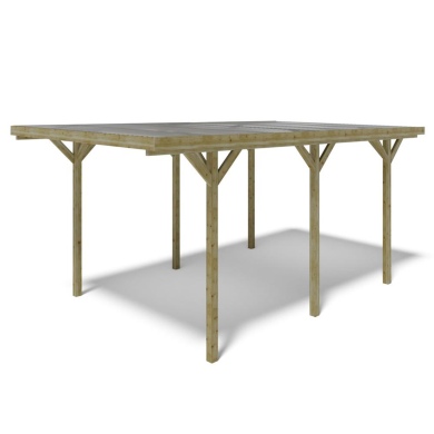 Carport, abri de voiture  3.04x5.12 m - 15.57 m2 - couverture PVC 