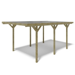 Carport, abri de voiture  3.04x5.12 m - 15.57 m2 - couverture PVC 