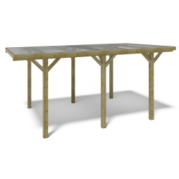 Carport, abri de voiture  3.04x5.12 m - 15.56 m2 - couverture PVC 