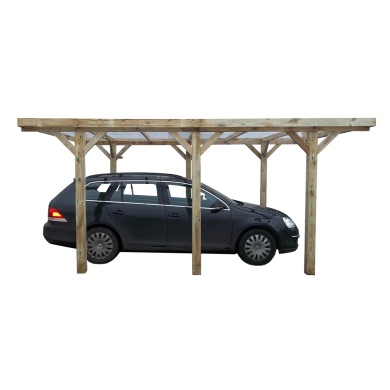 Carport, abri de voiture  3.04x5.12 m - 15.56 m2 - couverture PVC  2