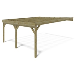 Carport, abri de voiture  5.8x5.06 m - 29 m2 - adossé 