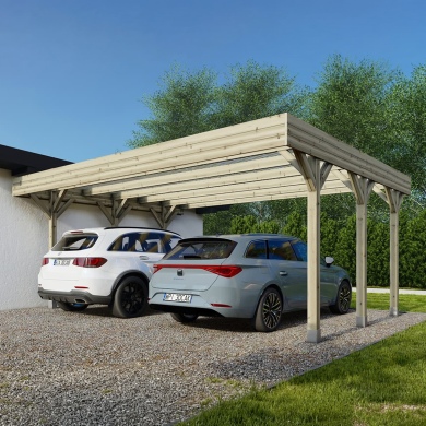 Carport, abri de voiture  6.06x5.03 m - 30 m2 - couverture PVC  2