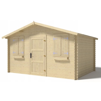 Abri de jardin en bois - 12m2 - 4x3m - Ep. 28mm - Couleur: naturel