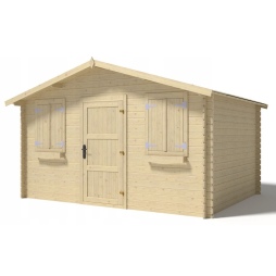 Abri de jardin en bois - 12m2 - 4x3m - Ep. 28mm - Couleur: naturel