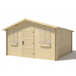 Abri de jardin en bois - 16m2 - 4x4m - Ep. 28mm - Couleur: naturel